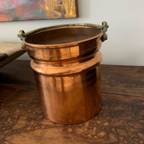 Sold Vintage copper pit with brass handle - Picture 4 of 6